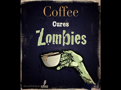 Zombie Coffee 2018 adobe illustrator advertising branding coffee design illustration logo poster throwback vector