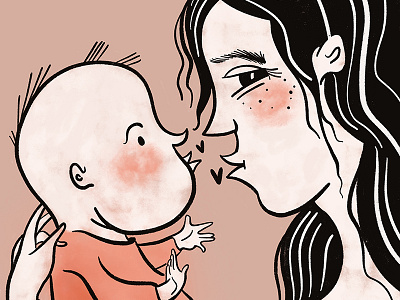 Kiss kiss autobiographical comic illustration procreate