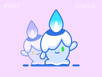 #607 Litwick art candle cartoon character character design cute pokemon