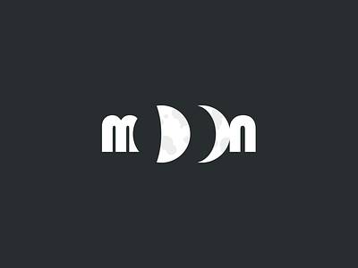 Moon Logo black and white design logo logo design moon simple