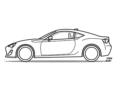 Scion FR-S (side) blueprint car frs sketchapp