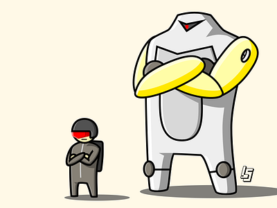 Robot & Pilot character design robot sketchapp