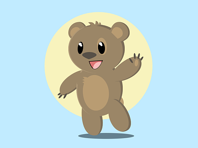 Kodi bear cartoon character design idea illustration sketchapp