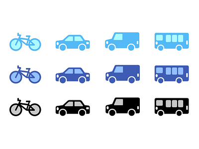 Simple Transportation Icons bicycle bus car design icons icons design simple transportation van