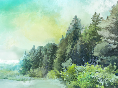 Digital Painting Progress art digital landscape painting photoshop