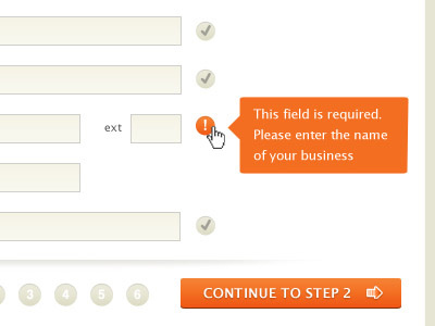New Site Form button design form icon orange ui web