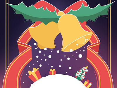 Happy hollidays 2d flat illustration illustrator vector