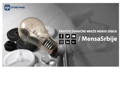 -follow us- banner for Mensa high IQ society artwork design follow us banner iq photo illustration photoshop poster design social buttons social networks web banner