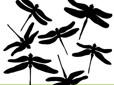 Dragonfly Silhouette Vector Illustration