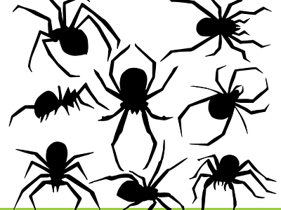 Spiders hand drawn illustration silhouette spider vector