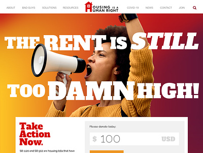 Housing is a Human Right - Website Rebrand design typography web design