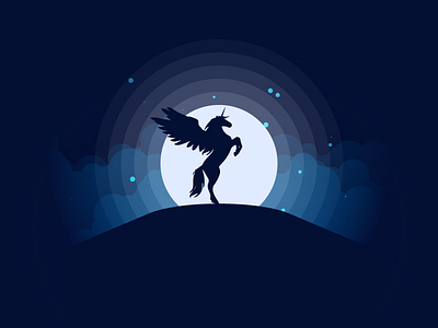 Vector illustration Cornasus :) animal illustration moon nature pegasus unicorn vector