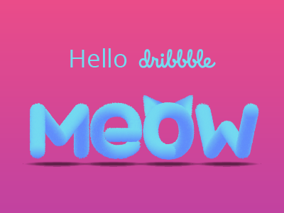 Hello Dribbble cat debut dribbble fur hello illustration meow