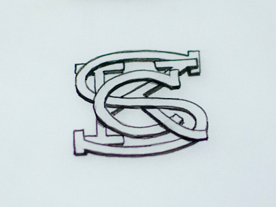 Sck Monogram Sketch 2 band lettering logo monogram process sketch