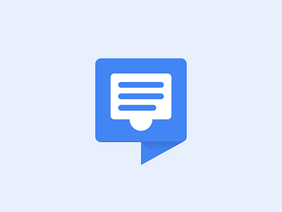 Logo blue comment document icon inbox logo rating review square text