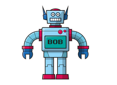 Bob-Bot v1.0 android character character design design drawing illustration retro robot sketching vector