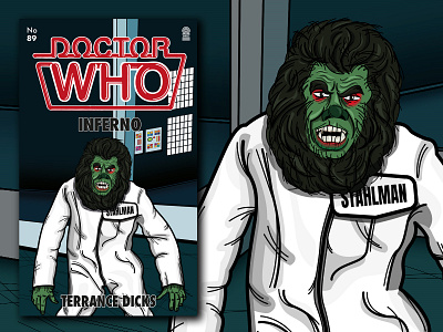 Doctor Who - Inferno, Primord art bookcover digital art doctor who illustration illustrator monster retro sci fi sketch vector