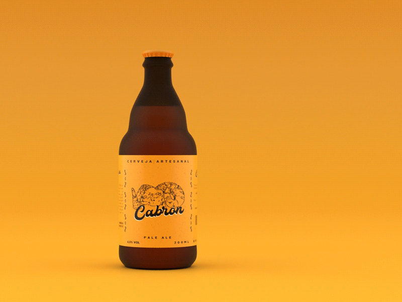 Cerveja Cabron 3d designgráfico embalagem gif logo marca