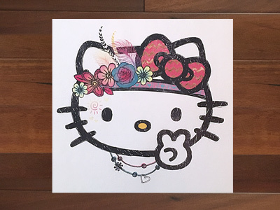 Peace flowers hello kitty illustraion peace peace sign