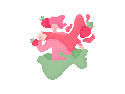 Strawberry Jam bread design green illustration jam liquid people pink strawberry vector