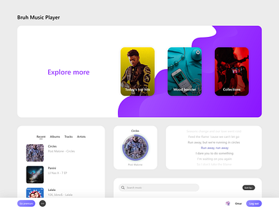 Music Player Concept app app design application concept concept design design music player ui