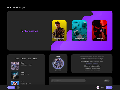 Music Player Concept (Dark mode)