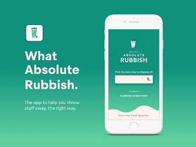 What Absolute Rubbish! PWA app branding clean design identity logo minimal mobile typography ui ux vector web