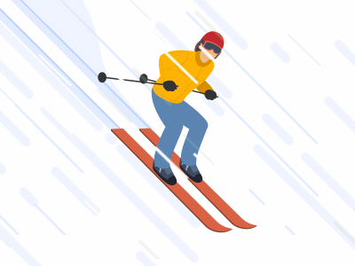 Skier 2d ae animation character ski skier