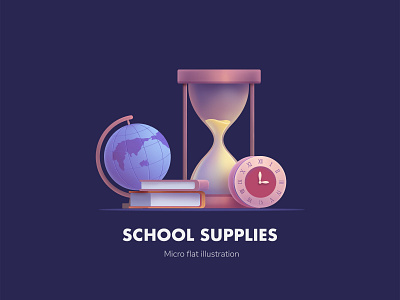 school supplies book clocks earth globe hourglass icons school supplies time