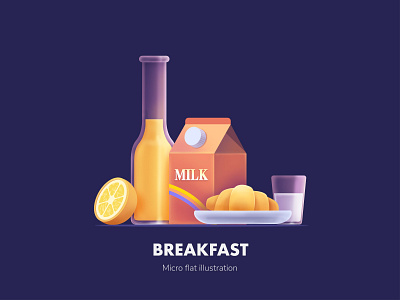 Breakfast bread breakfast food icon milk orange orange juice zoosemy