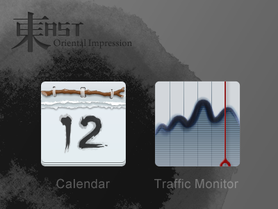 Oriental Impression calendar flow rate monitor phone traffic trafficchinese culture