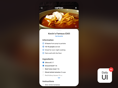 040 Recipe challenge daily ui daily ui challenge day 40 recipe