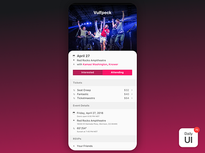 070 Event Listing challenge concert daily ui daily ui challenge day 70 event listing
