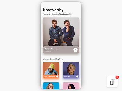 091 Curated For You curatedforyou dailyui dailyuichallenge day91 music