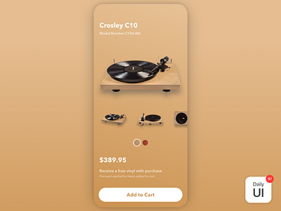 097 Giveaway cart challenge commerce dailyui dailyuichallenge giveaway recordplayer