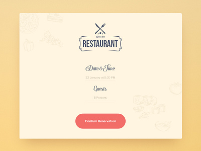 Confirm Reservation - Day 54 #dailyui