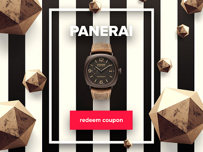 Redeem Coupon - Day 61 #dailyui coupon dailyui discount interface panerai promocode redeem ui watch