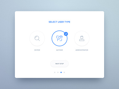 Select User Type - Day 64 #dailyui admin author dailyui editor select type ui user ux