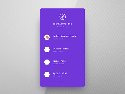 Itinerary - Day 79 #dailyui dailyui goals interface itinerary list minimal travel trip ui ux