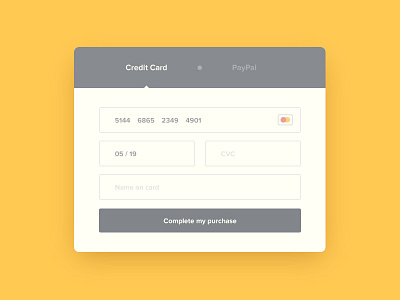 Form - Day 82 #dailyui button card checkout credit dailyui form master minimal payment paypal purchase ui