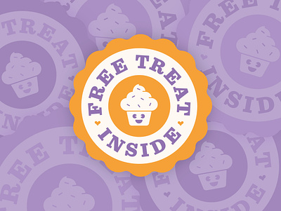 Free Treat Inside ♡ badge cupcake treat