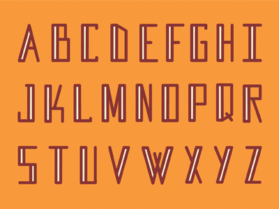 Font alphabet custom font letters orange typography