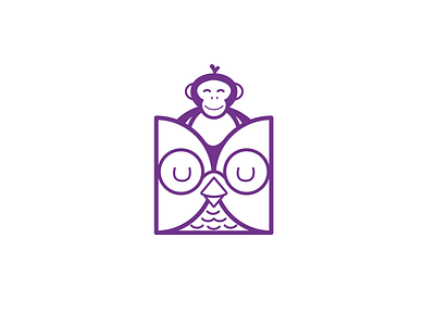 Sage and Savant book childrens education glasses learning logo logo design monkey owl publishing stem wisdom
