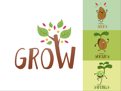 Kingsview Grow brand identity branding childcare education kids logo plants seeds