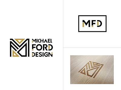 Michael Ford Design brand identity branding canada carpentry construction design kitchen logo monogram wood