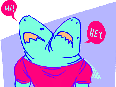 Two Headed Bros conjoined twins neon pastel sharks twins