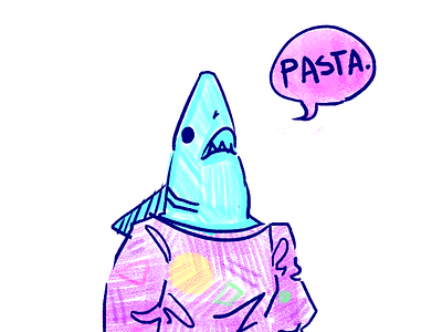 Pasta Thoughts neon pastel pattern shapes shark sweater