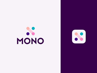 MONO app branding flat game icon logo logotype minimal type