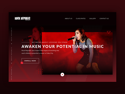 Rock Republic black graphic design music music school red rock singer uiux design