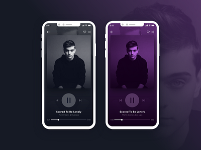 Music App app app design black and white mp3 player music music app purple ui ui design ux ux designer